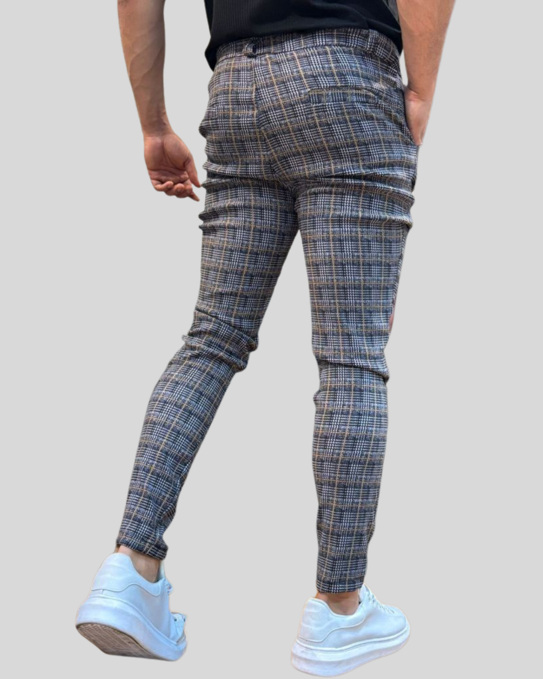 Calça Executiva Xadrez Bengaline - Edição Limitada Grafite