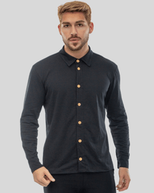 Camisa Slim Sustentável Leblon Alfaiataria Roupa Alfaiataria Leblon Preto P 