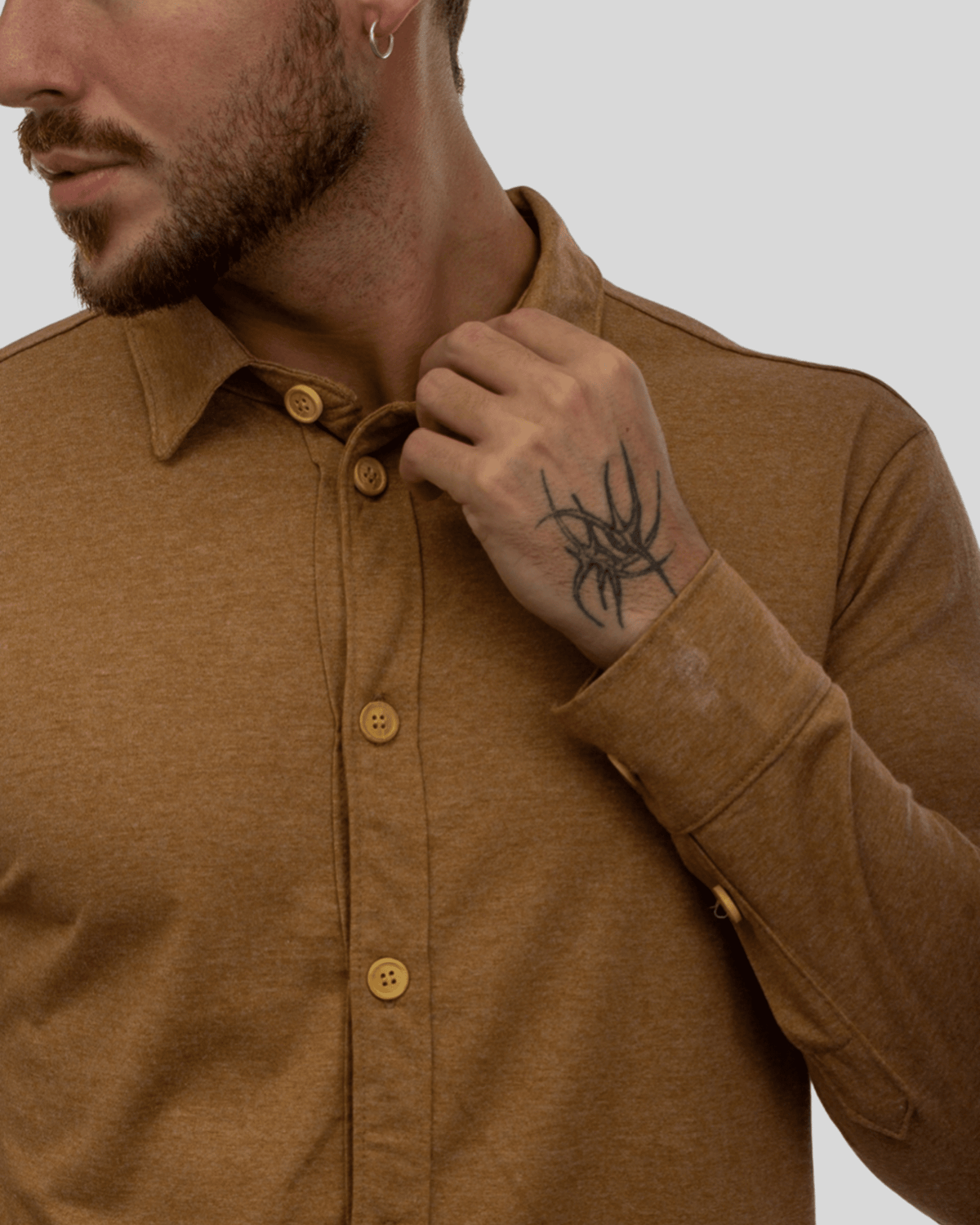 Camisa Slim Sustentável Leblon Alfaiataria Roupa Alfaiataria Leblon Marrom P 