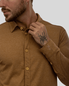 Camisa Slim Sustentável Leblon Alfaiataria Roupa Alfaiataria Leblon Marrom P 