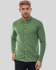 Camisa Slim Sustentável Leblon Alfaiataria Roupa Alfaiataria Leblon Marrom/verde/cinza/areia P 