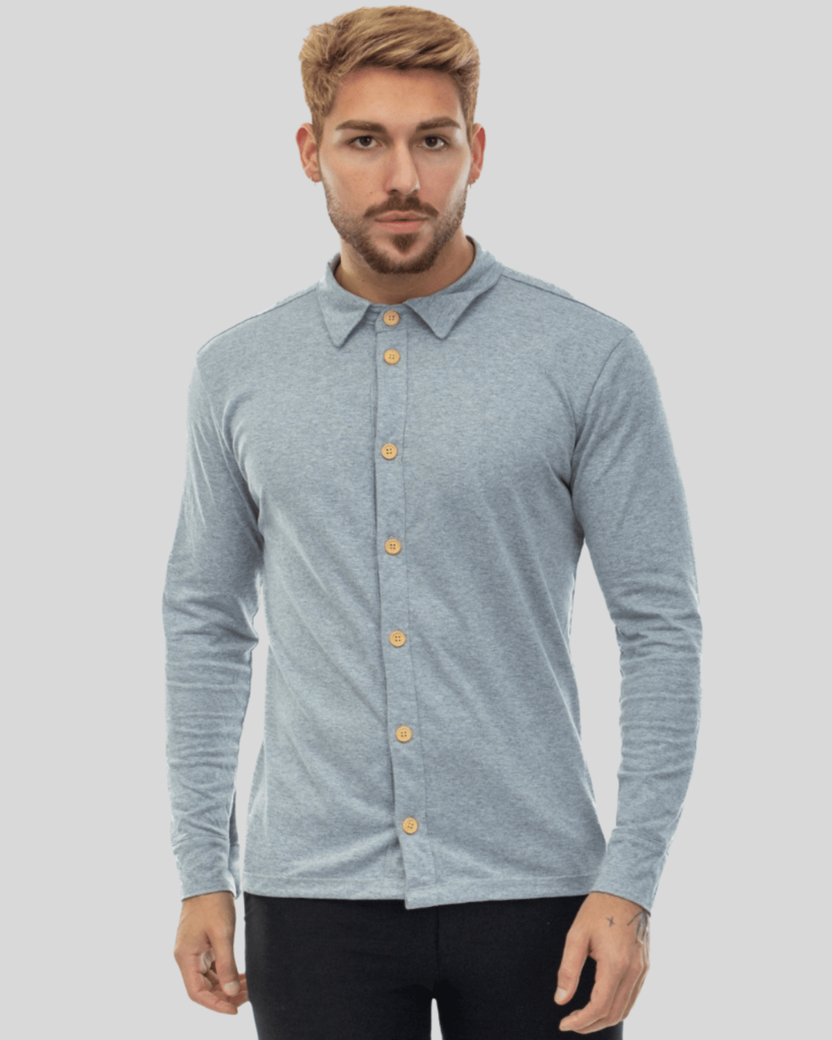 Camisa Slim Sustentável Leblon Alfaiataria Roupa Alfaiataria Leblon Grisalho P 