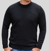 Suéter Clássico em Lã Merino - Gola Redonda Vestuario Alfaiataria Leblon P Preto 