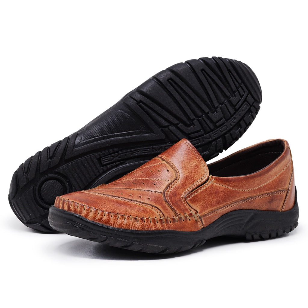 Mocassim Slipper Masculino em Couro Legítimo - Conforto Premium para o Dia a Dia