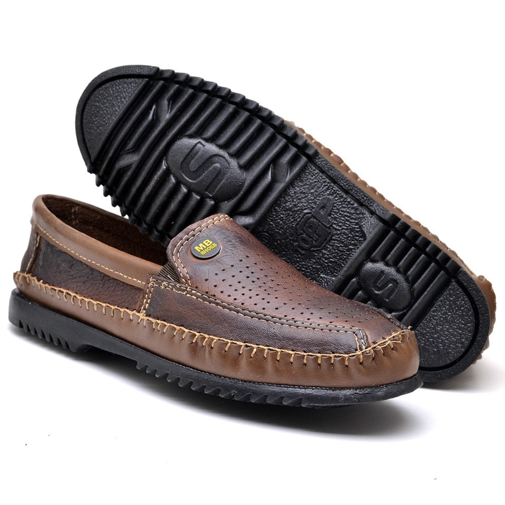 Kit com 2 Pares de Mocassins Masculinos em Couro Legítimo - Conforto e Elegância