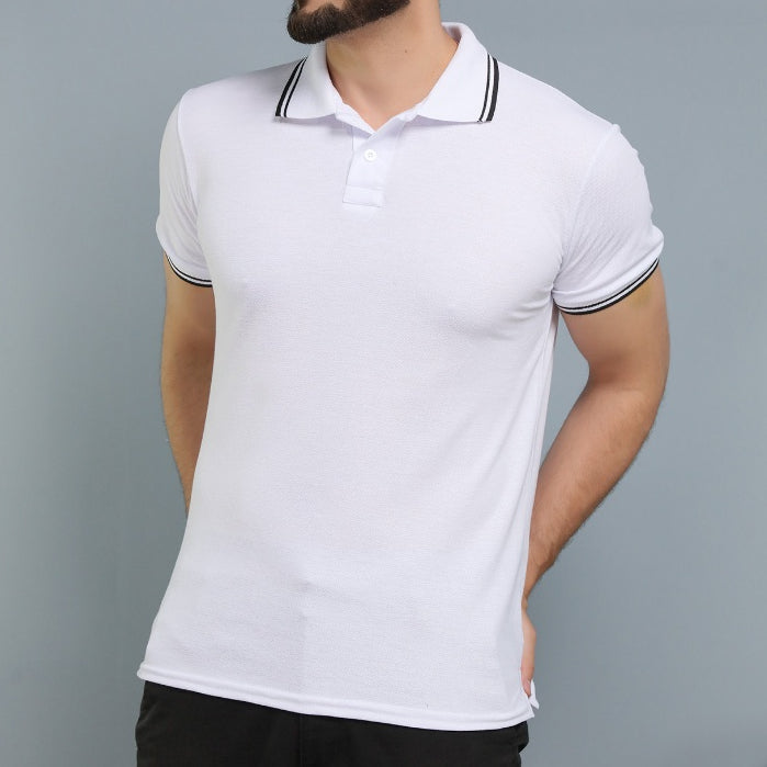 Camisa Polo Listra Piquet Masculina Lisa Basica