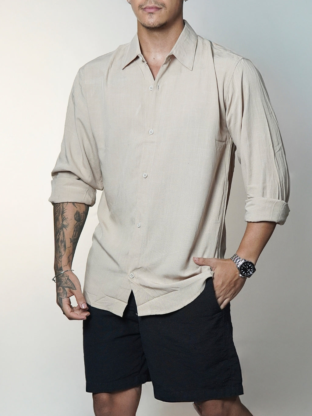 Camisa de Linho Manga Longa Viscolinho - Old Money