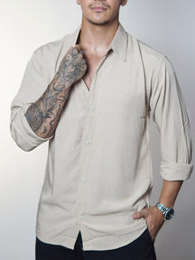Camisa de Linho Manga Longa Viscolinho - Old Money
