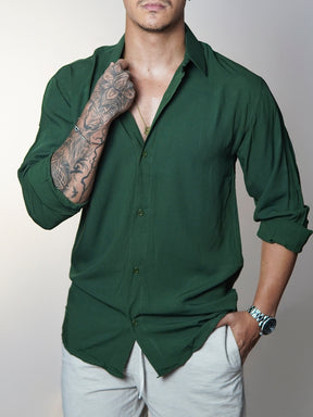 Camisa de Linho Manga Longa Viscolinho - Old Money
